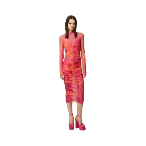 Pleated High-Neck Dress
