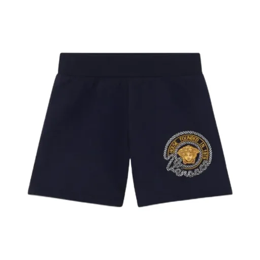 Medusa Head-Embroidered Stretched Shorts