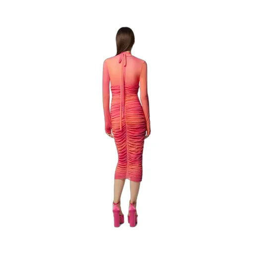 Pleated High-Neck Dress