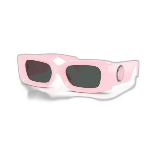 Medusa-Plaque Rectangular-Frame Sunglasses
