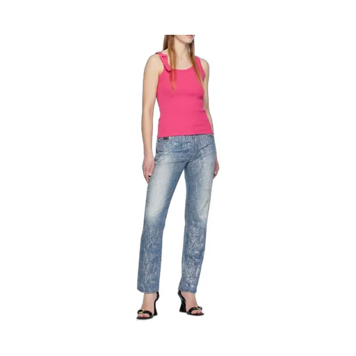 Buckle-Embellished Ribbed Tank Top