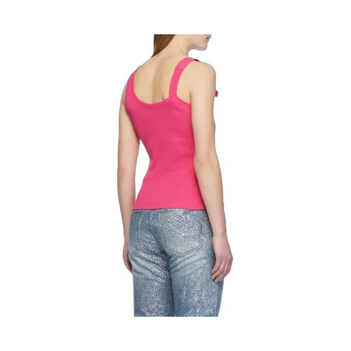 Buckle-Embellished Ribbed Tank Top