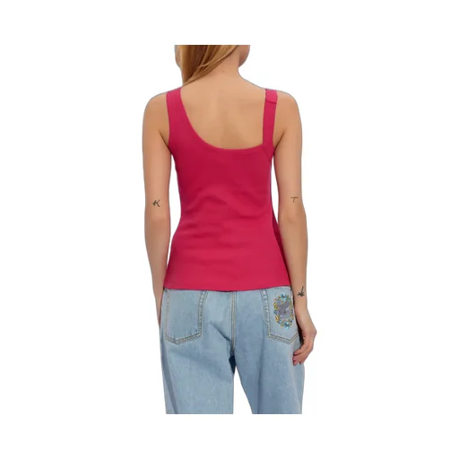 Buckle-Embellished Ribbed Tank Top