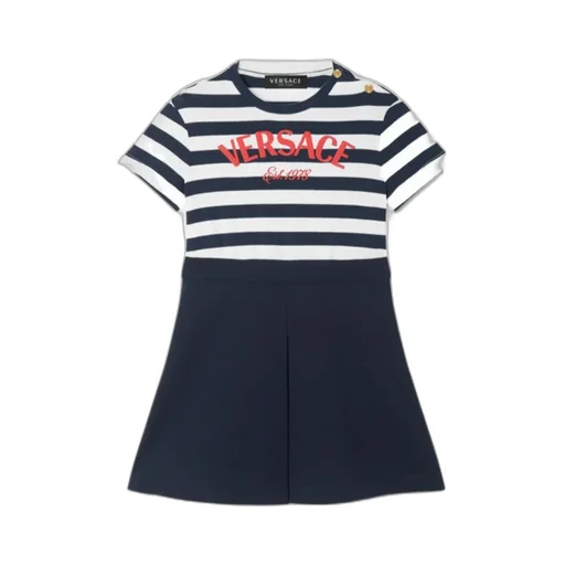 Logo Printed Striped T-Shirt Dress