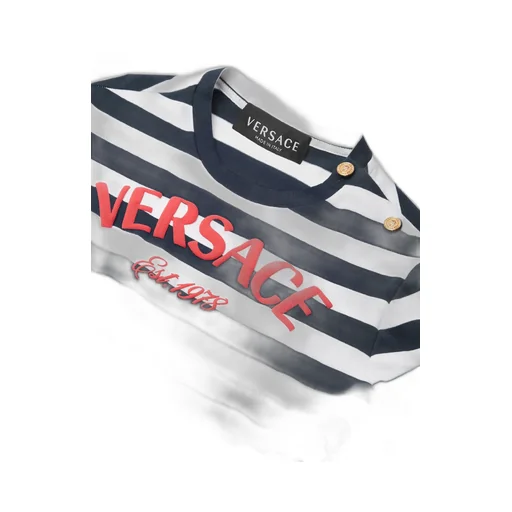 Logo Printed Striped T-Shirt Dress