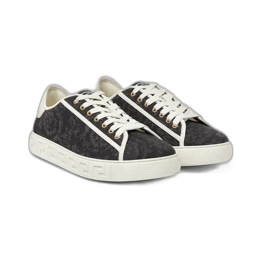 Barocco Greca Jacquard Lace-Up Sneakers
