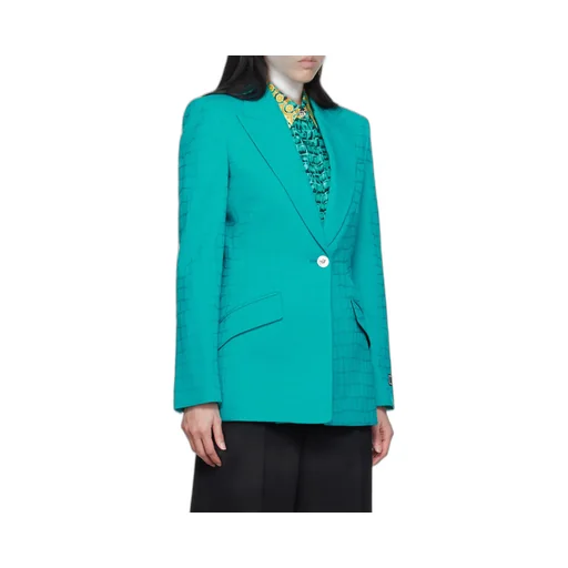 Crocodile-Effect Single-Breasted Blazer