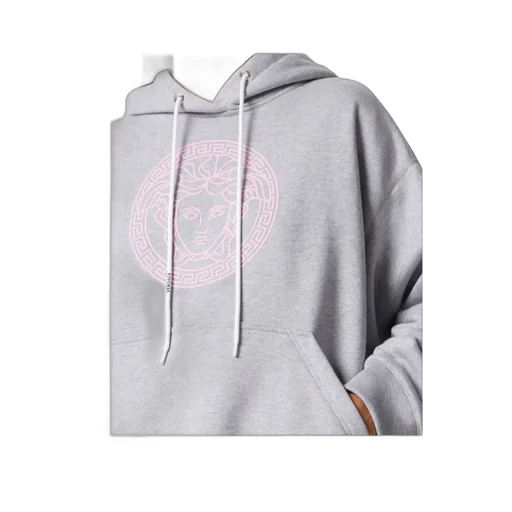 Medusa Motif Drawstring Hoodie