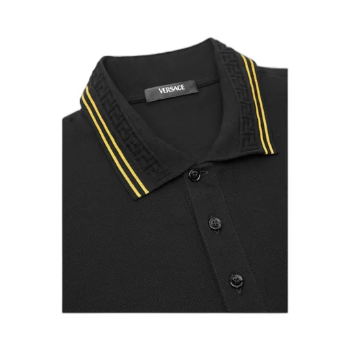 Medusa-Embroidered Short-Sleeved Polo Shirt