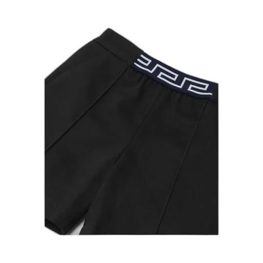 Greca-Waistband Straight Hem Shorts