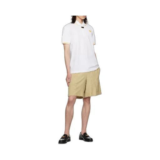 Medusa-Embroidered Short-Sleeved Polo Shirt