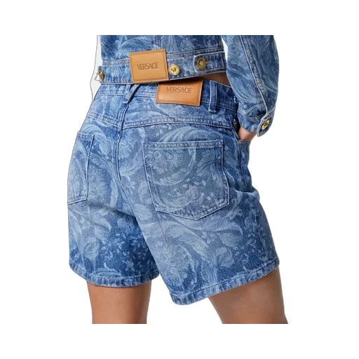 Logo-Patch Denim Shorts