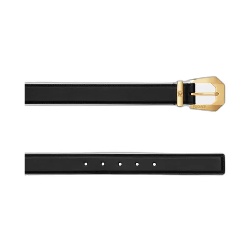 Medusa-Plaque Buckle Leather Belt