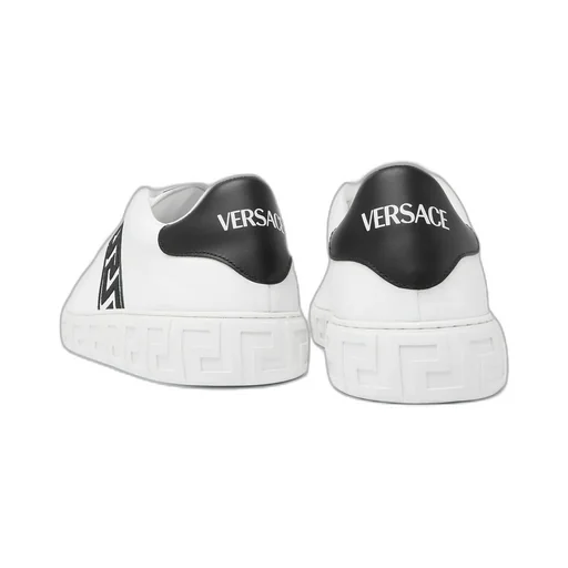 Greca Embroidered Lace-Up Sneakers