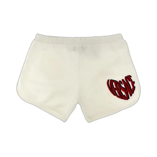 Heart Logo-Embroidered Curved Hem Shorts