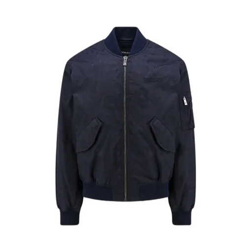 Logo-Embroidered Zip-Up Bomber Jacket