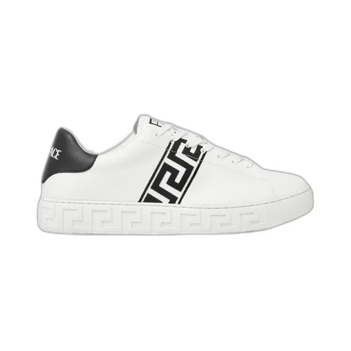 Greca Embroidered Lace-Up Sneakers