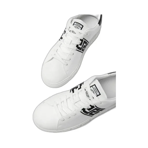 Greca Embroidered Lace-Up Sneakers
