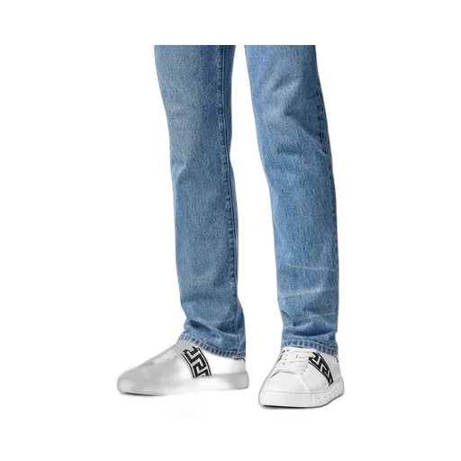 Greca Embroidered Lace-Up Sneakers