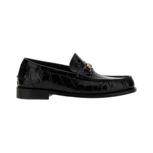 Medusa Embossed Slip-On Loafers