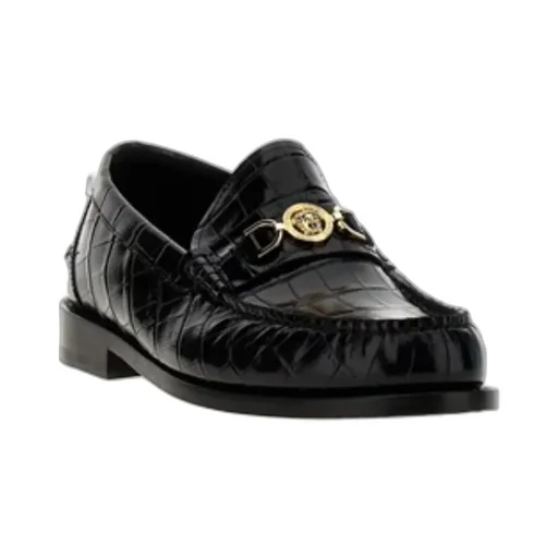 Medusa Embossed Slip-On Loafers