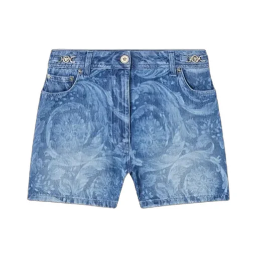 Logo-Patch Denim Shorts