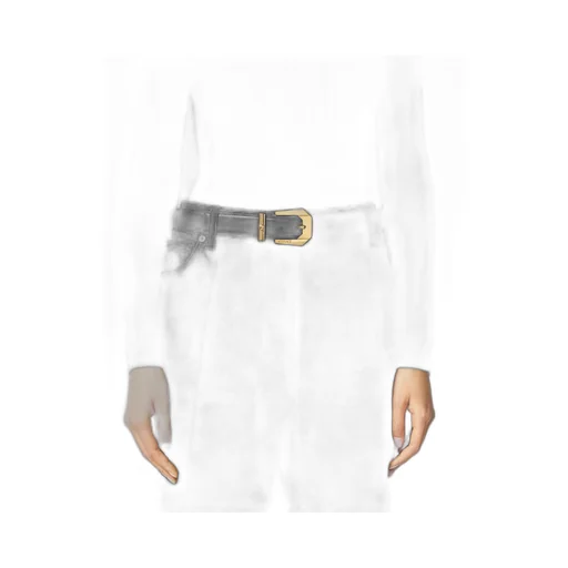 Medusa-Plaque Buckle Leather Belt