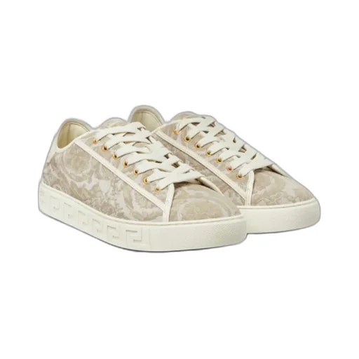 Barocco Greca Jacquard Lace-Up Sneakers
