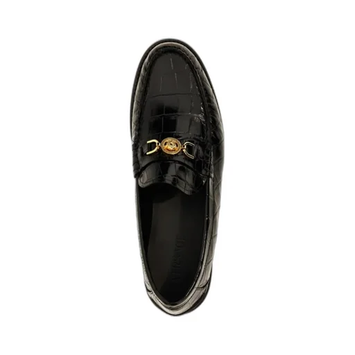 Medusa Embossed Slip-On Loafers