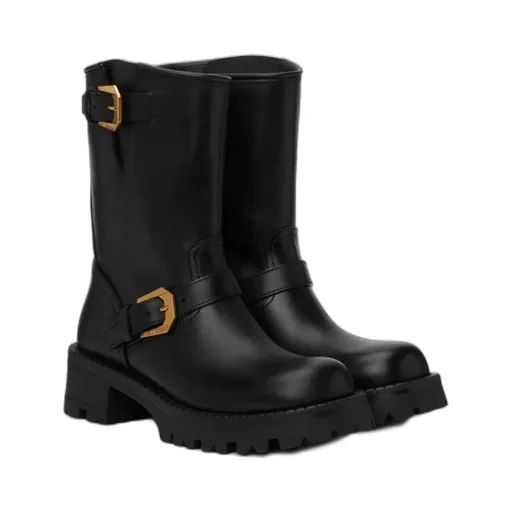 Pin Buckle Ankle Boots