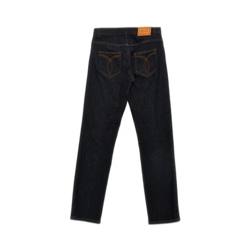 Medusa-Plaque Straight-Leg Slim-Cut Jeans