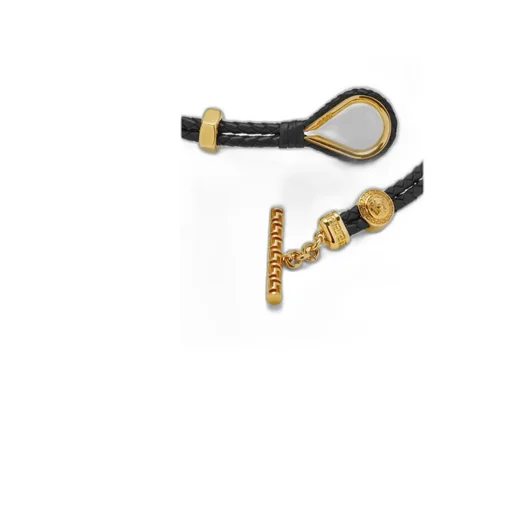 Greca Braided Leather Bracelet