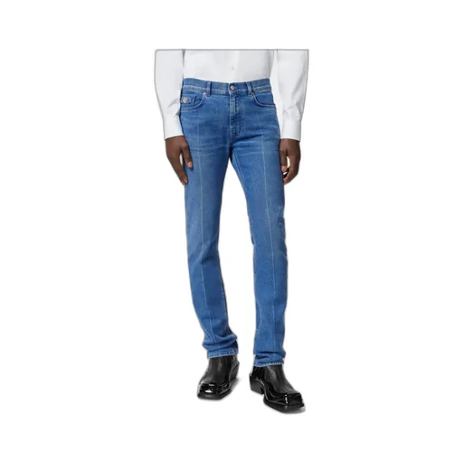 Logo-Patch Slim-Cut Denim Jeans
