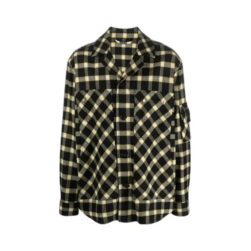 Long-Sleeved Button-Down Checked Shirt Jacket