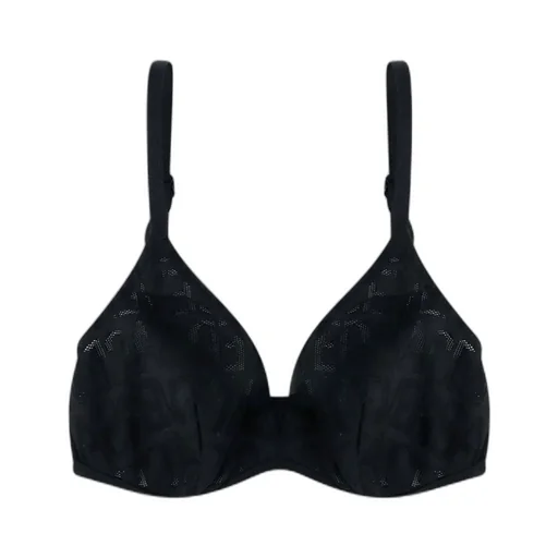 Allover Logo Mesh Stretched Triangle Bra