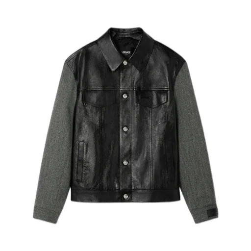 Logo-Patch Panelled Buttoned Jacket