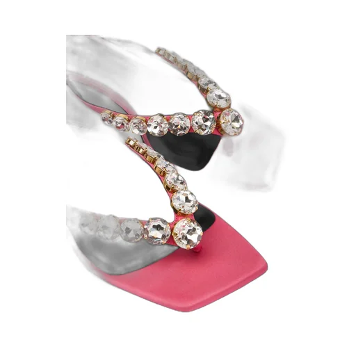 T-Belt Crystal High-Heeled Sandals