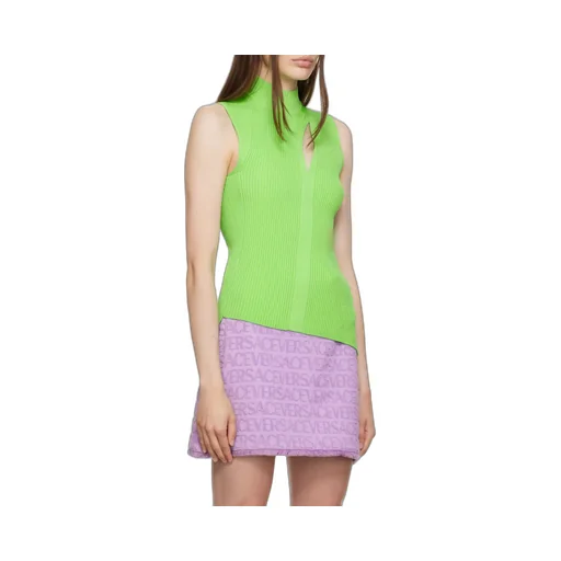 Slashed High Neck Sweater