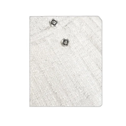 Medusa Buttons Pleated Tweed Mini Skirt