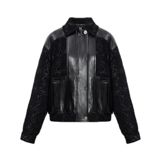 Long-Sleeved Leather Jacket