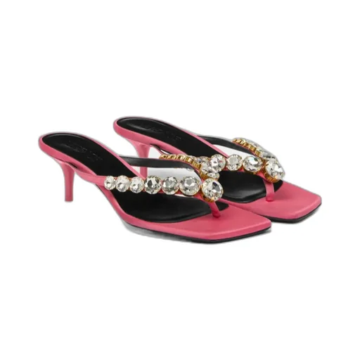 T-Belt Crystal High-Heeled Sandals