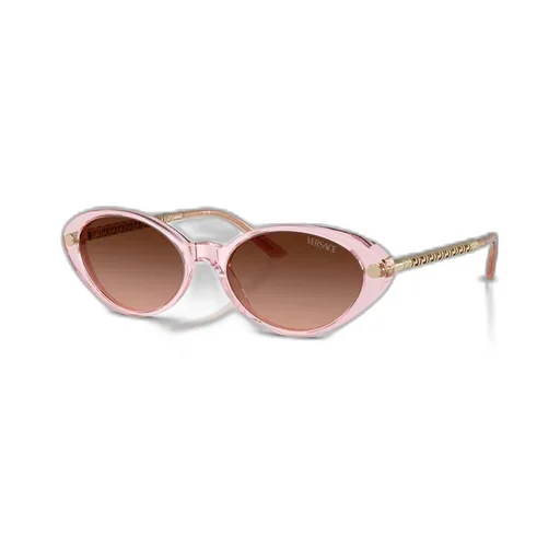 Greca-Plaque Oval-Frame Sunglasses