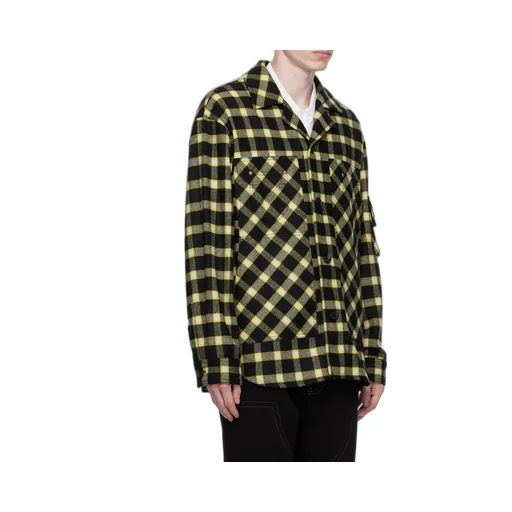 Long-Sleeved Button-Down Checked Shirt Jacket