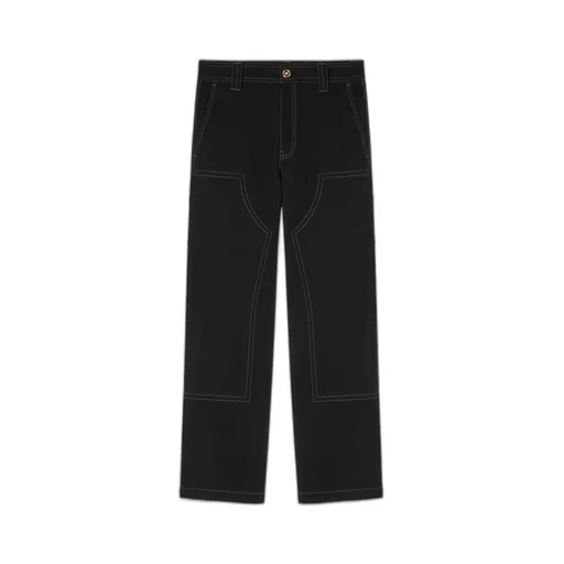 Straight-Leg Cotton Trousers