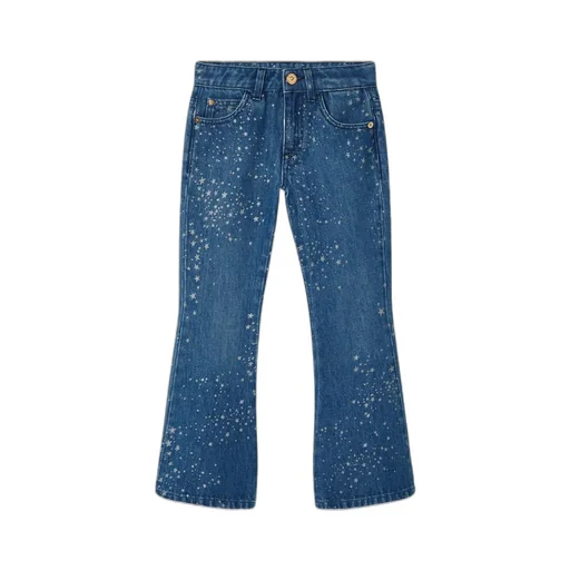 Logo Patch Star-Printed Flared Jeans
