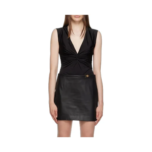 Knotted V-Neck Sleeveless Bodysuit