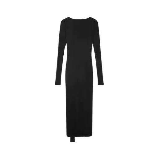 X Dua Lipa Knot-Detailed Long-Sleeved Dress