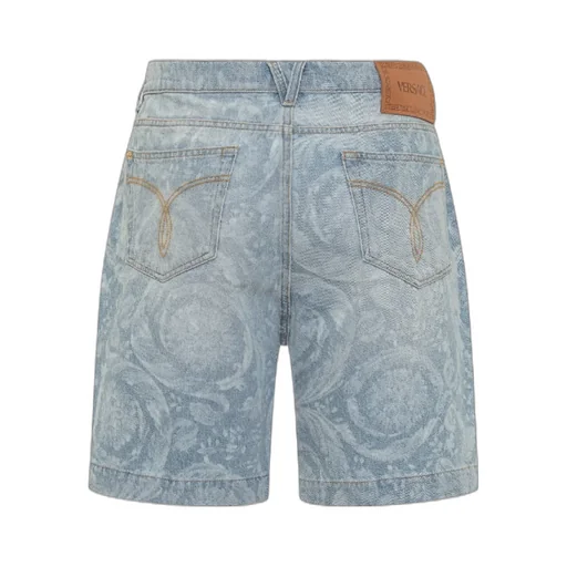 Logo Printed Denim Shorts