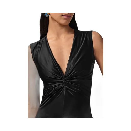 Knotted V-Neck Sleeveless Bodysuit