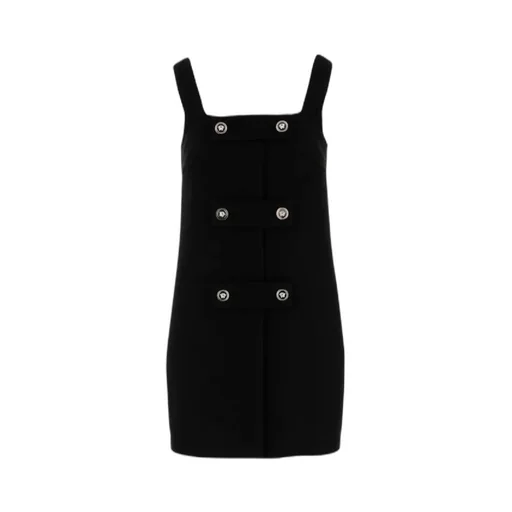 Button-Detailed Sleeveless Dress